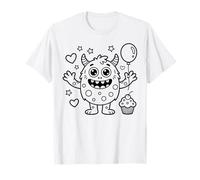 Coloriages de Monstres Anniversaire à colorier soi-même T-Shirt