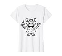 Coloriages de Monstres Anniversaire à colorier soi-même T-Shirt Graphique avec Valeur