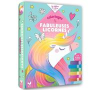 Coloriages Fabuleuses licornes - avec feutres pailletés - Amandine Notaert - Deux Coqs D'or - Boîte ou accessoire - Document jeunesse