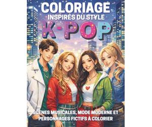 Coloriages inspirés du style K-pop: Scènes musicales, mode moderne et personnages fictifs à colorier