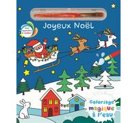 Coloriages magiques à l'eau - Joyeux noël + pinceau - Elisabeth Morais - Piccolia - cartonné - Document jeunesse