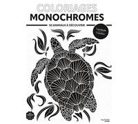 Coloriages Monochromes 50 animaux à découvrir - Sandrine Fourrier - Hachette Heroes - broché - Livre-jeu