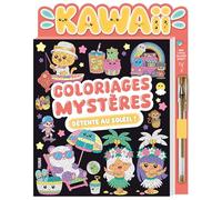 Coloriages mystères kawaii – Détente au soleil (avec stylo gel doré) – Fleurus