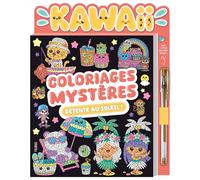Coloriages mystères kawaii détente au soleil (avec stylo gel doré) - Mayumi Jezewski - Fleurus - broché - Document jeunesse