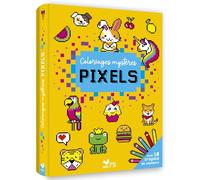 Coloriages mystères pixels avec 10 crayons de couleur