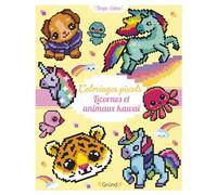 Eugénie Varone – Coloriages pixels : Licornes et animaux kawaï – Album coloriage dès 3 ans – Broché