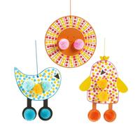 Coloriages pour les petits - des points et des pompons - dans le ciel