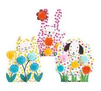 COLORIAGES POUR LES PETITS - Des Points et des pompons - Dans l'herbe Jaune