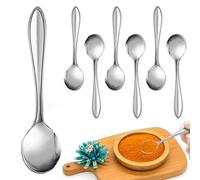 Colorich Lot de 7 petites cuillères en acier inoxydable, 9,5 x 2,3 cm, cuillères à expresso, petites cuillères à épices, mini cuillères pour sel, sucre, miel, épices