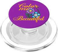 Colorie Moi Beau Plaisir Proverbes de Fleurs colorées PopSockets PopGrip pour MagSafe