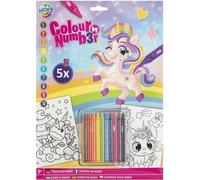 Coloriez les chiffres avec des crayons de couleur Licorne