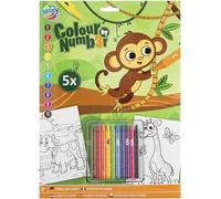 Coloriez les chiffres avec des crayons de couleur Singe