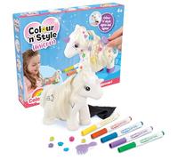 Colorific - Colour n’ Style Unicorn - Licorne à Décorer et Personnaliser Réutilisable - 5 Feutres Effaçables + Perles à Clipser + Brosse + Chiffon - Coloriage et Activité Créative Enfant dès 4 Ans