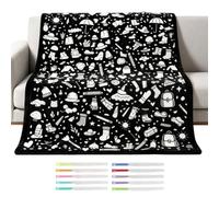 Coloring Blankets for Adults | Holiday Decorations | Doodle Blanket | for Kids Women Drawing Painting Sofa Home Travel Doodle Craft