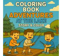 Coloring Book Adventures at the lake ages 4-8: A Fun Coloring Book with Story Pages for Kids ages 4-8