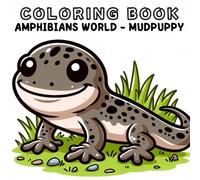 Coloring Book: Amphibians Animals World - Mudpuppy