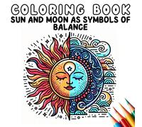 Coloring Book - Anti Stress - Sun and Moon as Symbols of Balance