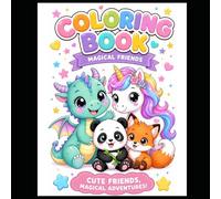 Coloring Book: Magical Friends: Cute Fantasy Coloring Book for Kids Ages 4-8