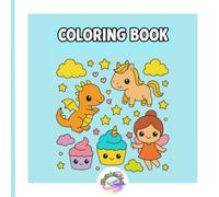 Coloring book mini: Stile kawaii mini coloring book quadrato per bambini e adulti