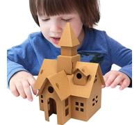 Coloring House Cardboard - Cardboard Playhouse for Kids - Paper Toys Making - Crisp KT Board, Cultivate Hands-on Ability, Concentration, Patience and Imagination, for Christmas