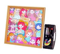 Coloring Puzzle - Interactive Wooden Toy for Learning Fun | Cartoon Pieces Engaging Educational Set for Boys, Girls, Bedroom Play, Homeschool Projects, Travel Entertainment and Christmas