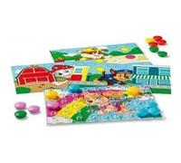 Mosaique Colorino Pat Patrouille : 8 planches scenes, 31 pions, 1 grille - Jeu de couleurs - Set Jouet educatif 2 ans et carte