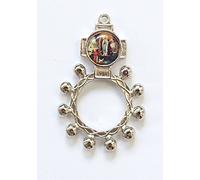 Coloris Argent Métal Catholique Lourdes Chapelet Anneau un Décennie Chapelet de Perles