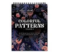 ColorIt Motif coloré, bande II, livre de coloriage pour adultes, 50 illustrations inspirées de la nature, animaux, plantes et fleurs, papier épais, bords perforés, couverture rigide et