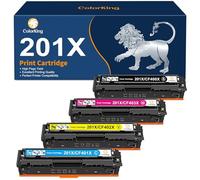ColorKing 201X Cartouches de Toner Compatible pour HP 201X 201A CF400X CF400A Toner pour HP Color LaserJet Pro MFP M277dw M252dw M277n M274n M277c6 M252n M252dw(Noir Cyan Jaune Magenta, Pack de 4)