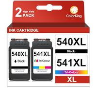 ColorKing 540XL 541XL Cartouches d'encre Compatibles pour Cartouche Canon 540 541 XL pour PIXMA MG3650s TS5150 TS5151 MG3550 MG3600 MG3650 MG4250 MX475 MX515 Encre 540 et 541 XL 540XL Noir Tricolore