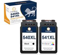 Colorking 540XL 541XL Cartouches d'encre Compatibles pour Cartouche Canon 540 541 XL pour PIXMA MG3650s TS5150 TS5151 MG3550 MG3600 MG3650 MG4250 MX475 MX515 Encre 540 et 541 XL 540XL Noir Tricolore