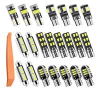 COLORLAM 22pcs Festoon Ampoules d’intérieur de Voiture à LED Kit d’ampoules LED SMD sans Erreur Can-bus C5W T10 168 194 2825 Xenon pour l'Intérieur de Voiture Plaque d’Immatriculation-Blanc
