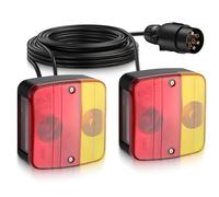 COLORLAM Feu Arrière de Remorque, 2pcs Ampoules de Feu Arrière E-marqué 11 avec 7.5m Câble 7 Pin Connecteur Câble de Feux Remorque 12V Feux Arrière de Remorque Halogènes avec Vis