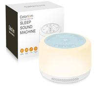 COLORLAM Machine à Bruit Blanc Fonction Audio Sans Fil Machine à Bruit de Sommeil 20 Types de Sons 1200 mAh avec Autocollants de Bruit Blanc Bricolage pour Bébé, Enfant ou Adulte