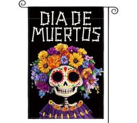 Colorlife Sugar Skull Day of the Dead Garden Flag Double face, Día de los Muertos Halloween Yard Outdoor D