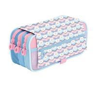 Colorline Office Box Trousse triple design, 3 grandes sections intérieures fermées indépendamment, plusieurs poches, horaire et identifiant, Marguerites