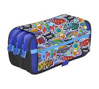 Colorline Office Box Trousse triple design 3 sections intérieures fermeture éclair, plusieurs poches, horaire, identifiant, UFO