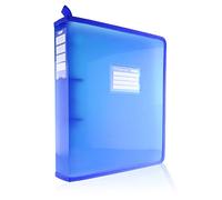 Colorline REF.24011-AO Classeur à anneaux A4+ avec côtés renforcés en tissu - Identification avant et dos et poignée poignée pour Office Box - REF.24011-AO (40 mm / 2 anneaux, bleu foncé)