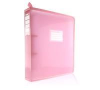 Colorline REF.24011-RS Classeur à anneaux A4+ avec côtés renforcés en tissu - Identification avant et dos et poignée poignée pour Office Box - REF.24011-RS - (40 mm / 2 anneaux, rose)