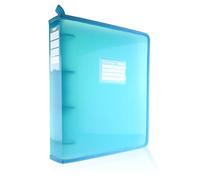 Colorline REF.44011-AC Classeur à anneaux A4+ avec côtés renforcés en tissu - Identification avant et arrière et poignée poignée pour Office Box - REF.44011-AC (40 mm / 4 anneaux, bleu clair)