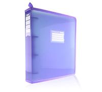 Colorline REF.44011-MO Classeur à anneaux A4+ avec côtés renforcés en tissu - Identification avant et dos et poignée poignée pour Office Box - REF.44011-MO (40 mm / 4 anneaux, violet)