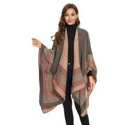 Colornival Poncho Élégant Femme Hiver - Châle Chaud Réversible Cape Écharpe - Automne Cadeau de Noël