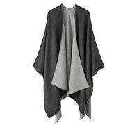 colornival Poncho Femme Hiver Élégant Châle Chaud Poncho Cape Réversible Écharpe Châle Hiver Automne