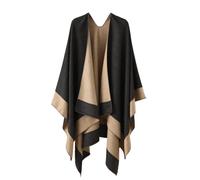 colornival Poncho Femme Hiver Élégant Châle Chaud Poncho Cape Réversible Écharpe Châle Hiver Automne