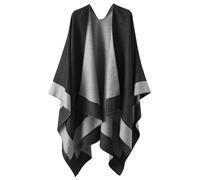 colornival Poncho Femme Hiver Élégant Châle Chaud Poncho Cape Réversible Écharpe Châle Hiver Automne