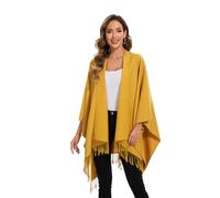colornival Poncho Femme Hiver Élégant Châle Femme Chaud Poncho Cape Réversible Écharpe Châle Hiver Automne Cadeau de Noël pour Femme