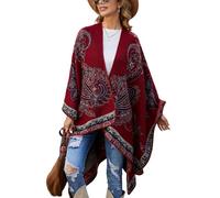 colornival Poncho Femme Hiver Élégant Châle Femme Chaud Poncho Cape Réversible Écharpe Châle Hiver Automne Cadeau de Noël pour Femme