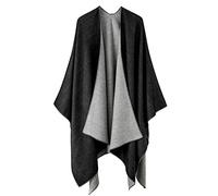 colornival Poncho Femme Hiver Élégant Châle Femme Chaud Poncho Cape Réversible Écharpe Châle Hiver Automne Cadeau de Noël pour Femme