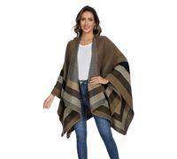 colornival Poncho Femme Hiver Élégant Châle Femme Chaud Poncho Cape Réversible Écharpe Châle Hiver Automne Cadeau de Noël pour Femme