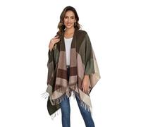 colornival Poncho Femme Hiver Élégant Châle Femme Chaud Poncho Cape Réversible Écharpe Châle Hiver Automne Cadeau de Noël pour Femme